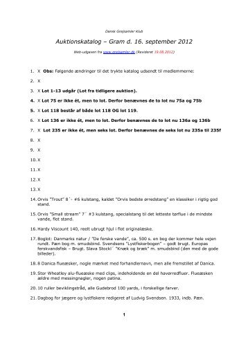 Auktionskatalog – Gram d. 16. september 2012 - Dansk Grejsamler ...