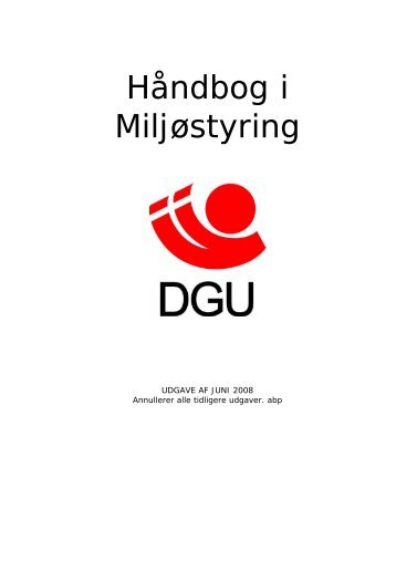 Miljøstyringshåndbog - Dansk Golf Union