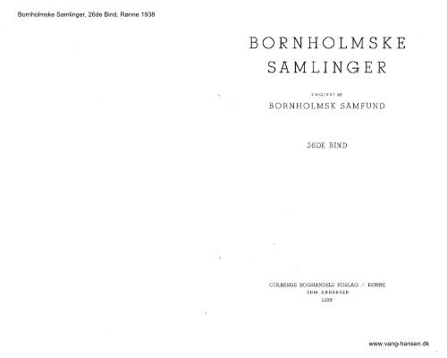 Bornholmske Samlinger - Bind 26 - 1938 - Bornholms Historiske ...