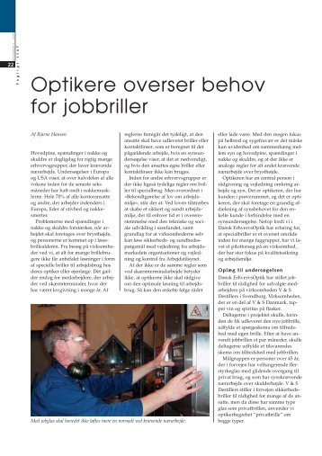 Optikere overser behov for jobbriller - Danmarks Optikerforening