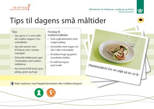 Forslag til dagens måltider - Alt om kost