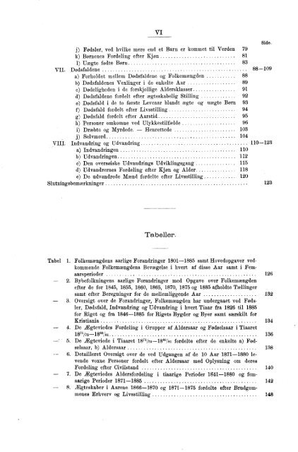 Oversigt over de vigtigste Resultater af de statistiske Tabeller ...