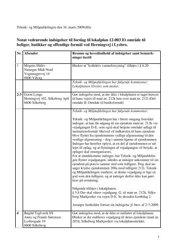 Indsigelsesnotat (pdf) - Silkeborg Kommune