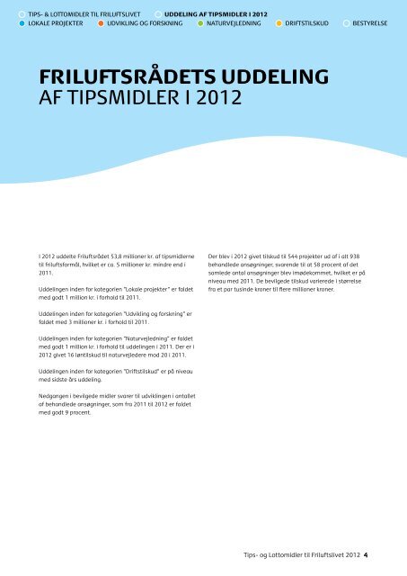 Tips- og LoTTomidLer til FriluFtslivet 2012 - Friluftsrådet