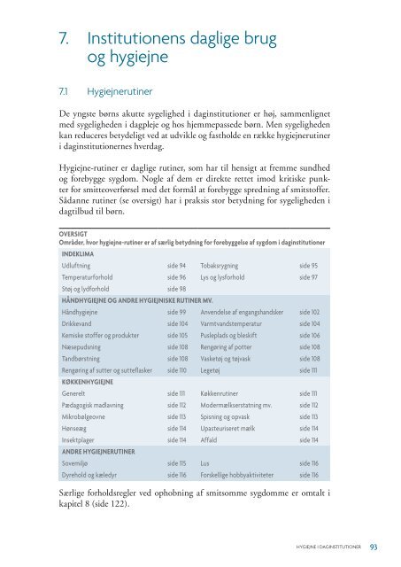 Hygiejne i Daginstitutioner 2009 - Sundhedsstyrelsen