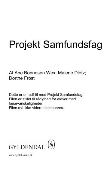 Projekt Samfundsfag - Syntetisk tale