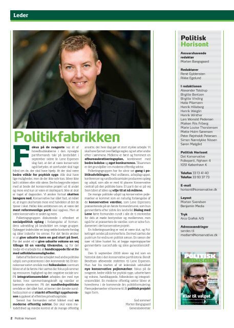 Politisk Horisont nr. 2 2009 - Konservative.dk