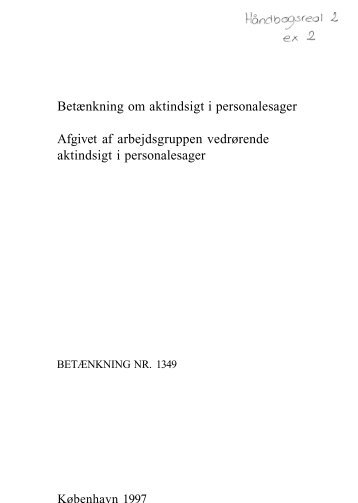 Betænkning om aktindsigt i personalesager Afgivet af ... - Krim