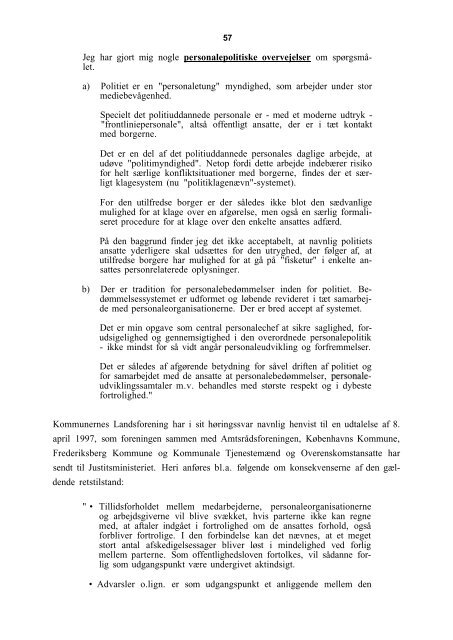 Betænkning om aktindsigt i personalesager Afgivet af ... - Krim