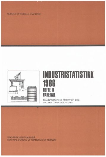Industristatistikk 1986. Hefte II Varetall - SSB