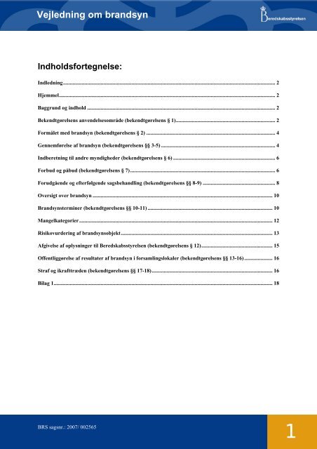 Vejledning om brandsyn (pdf) - Beredskabsstyrelsen