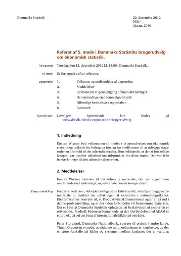 Referat - Danmarks Statistik