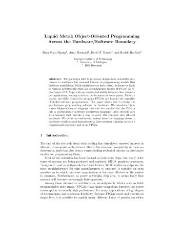 Liquid Metal: Object-Oriented Programming Across the Hardware ...