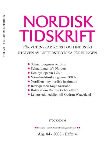 Årg. 84 • 2008 • Häfte 4 - Letterstedtska föreningen