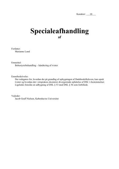 Bobestyrerbehandling - håndtering af tvister