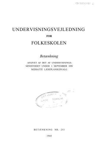 UNDERVISNINGSVEJLEDNING FOLKESKOLEN