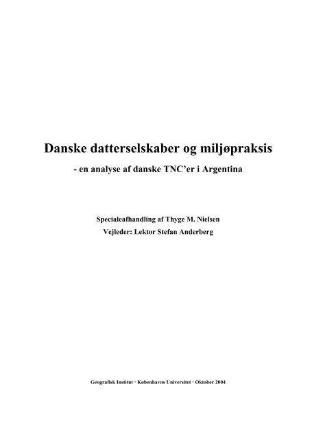 Danske datterselskaber og miljøpraksis – en ... - Thyge M. Nielsen