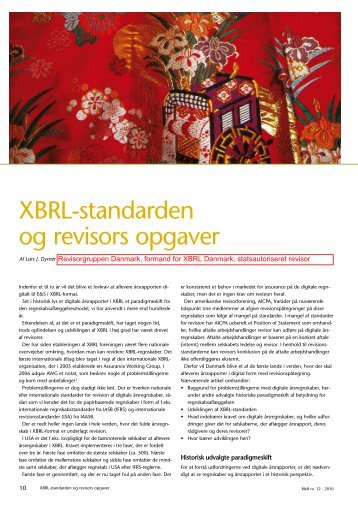 XBRL og revisors opgaver. Hvorfor kan revisor ikke bare revidere ...