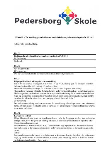 Referat af 26.10.2011 - Pedersborg Skole