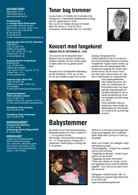 Koncert søndag den 26. september kl. 19.00 ... - Solvang Kirke