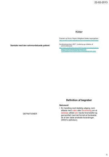 Kommunikation med den selvmordstruede patient - Psykiater.nu