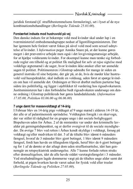 Nordisk Kriminologi, 26 (2) - Scandinavian Research Council for ...