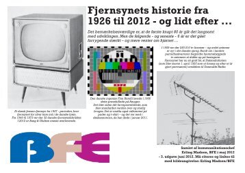 (BFE) - Fjernsynets historie - Kulturstyrelsen