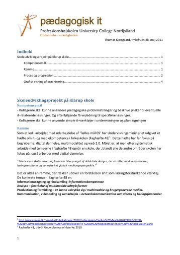 Skoleudviklingsprojekt på Klarup skole - Klarup Skole - SkoleIntra