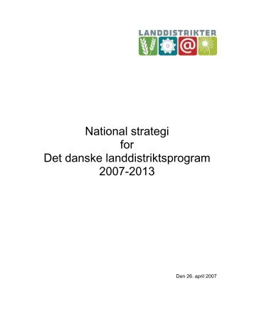 National strategi for det danske landdistriktsprogram 2007-2013