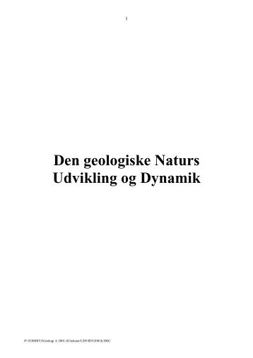 Den geologiske Naturs Udvikling og Dynamik