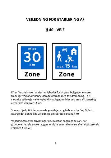 vejledning for etablering af § 40 - veje - Fredericia Kommune