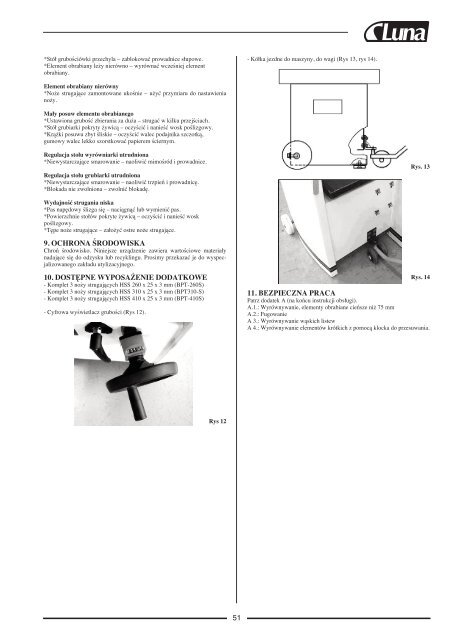 Instruction manual BPT260S-BPT310S-BPT410S - Luna Norge AS