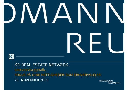 KR REAL ESTATE NETVÆRK - Kromann Reumert