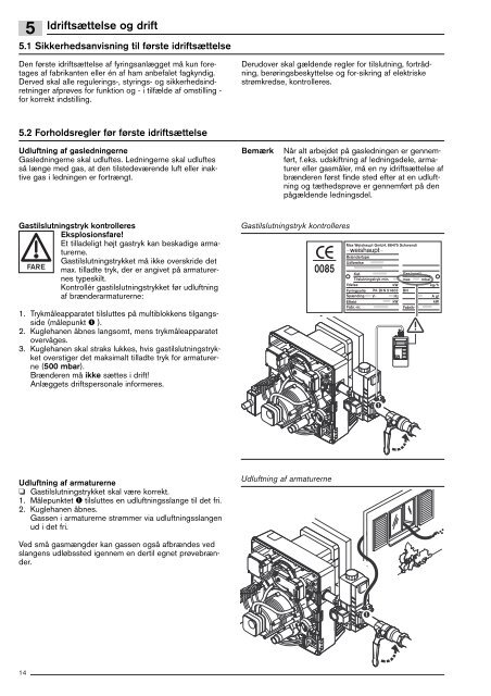 Weishaupt-gasbrænder WG20…/1-C, udførelse LN (LowNOx, ettrins ...