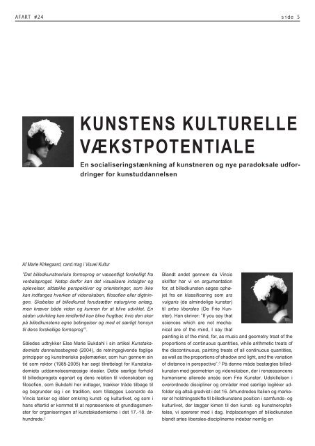 kunstens kulturelle vækstpotentiale - Institut for Kunst- og ...