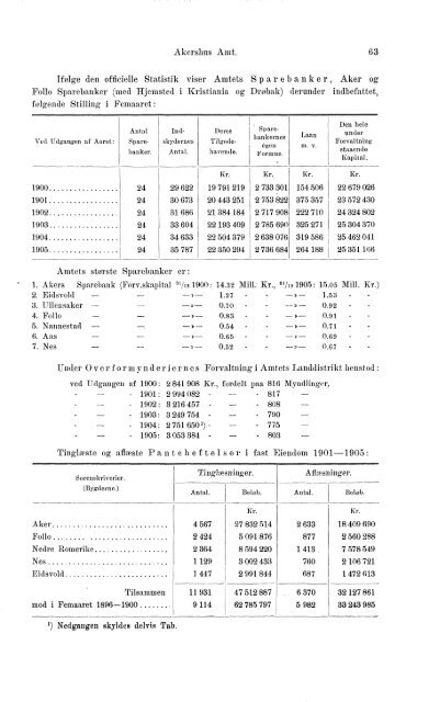 Beretninger om Amternes Økonomiske Tilstand 1901-1905. Bind I