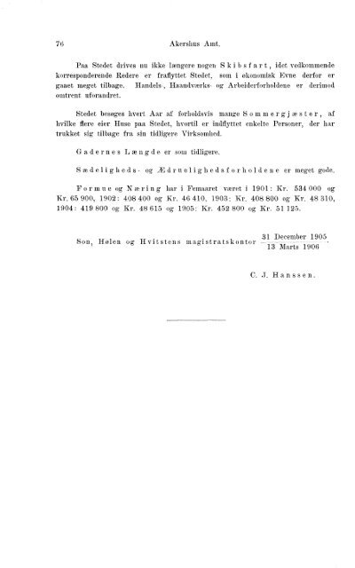 Beretninger om Amternes Økonomiske Tilstand 1901-1905. Bind I