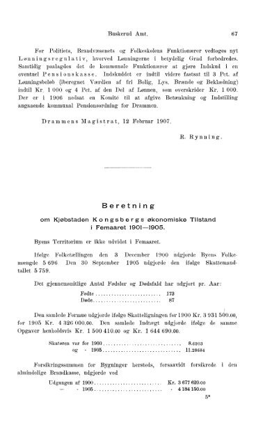 Beretninger om Amternes Økonomiske Tilstand 1901-1905. Bind I