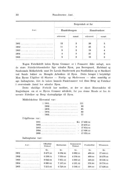 Beretninger om Amternes Økonomiske Tilstand 1901-1905. Bind I