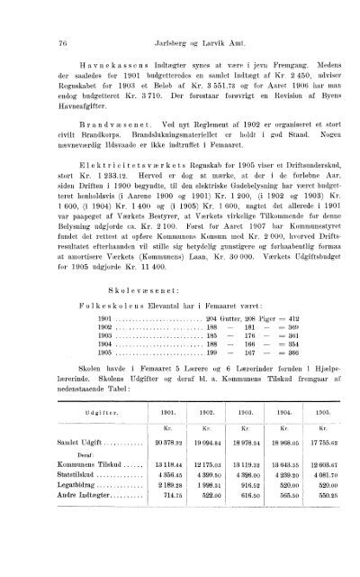 Beretninger om Amternes Økonomiske Tilstand 1901-1905. Bind I