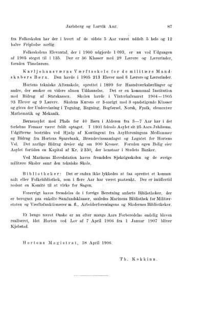 Beretninger om Amternes Økonomiske Tilstand 1901-1905. Bind I