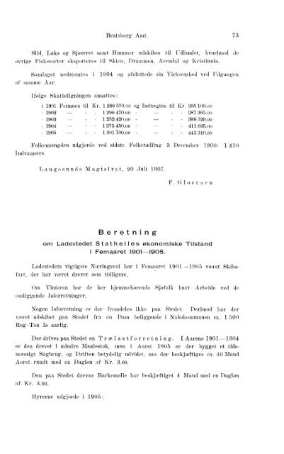 Beretninger om Amternes Økonomiske Tilstand 1901-1905. Bind I