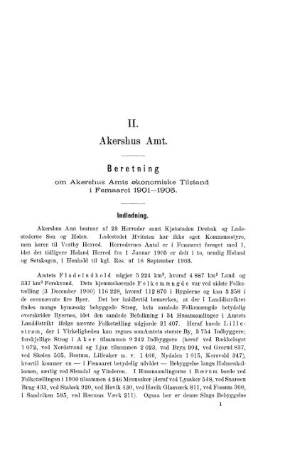 Beretninger om Amternes Økonomiske Tilstand 1901-1905. Bind I