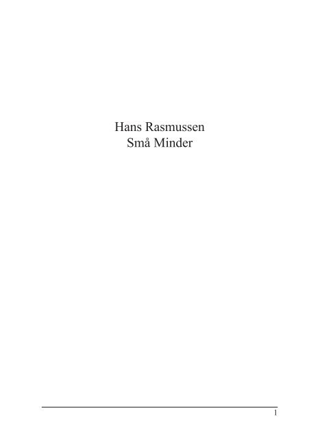 Hans Rasmussen Små Minder