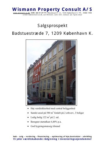 Badstuestræde 7, 1209 København K. Bliv ejer med liberalt erhverv ...