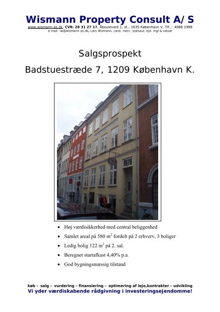 Badstuestræde 7, 1209 København K. Bliv ejer med liberalt erhverv ...