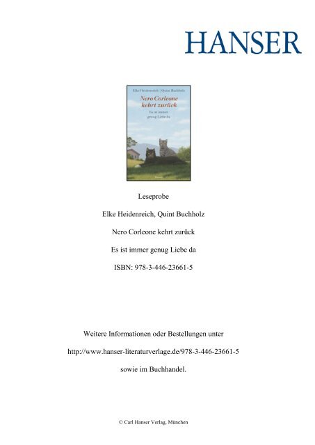 Nero Corleone Kehrt Zuruck Carl Hanser Verlag