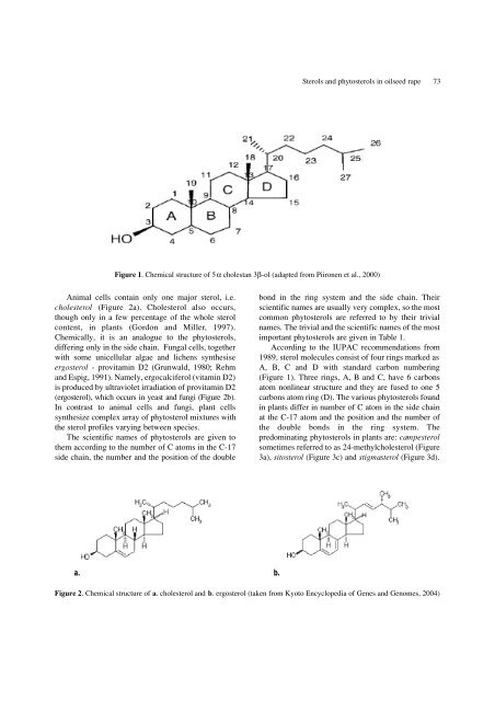 Sterols and the phytosterol content in oilseed rape - Journal of Cell ...