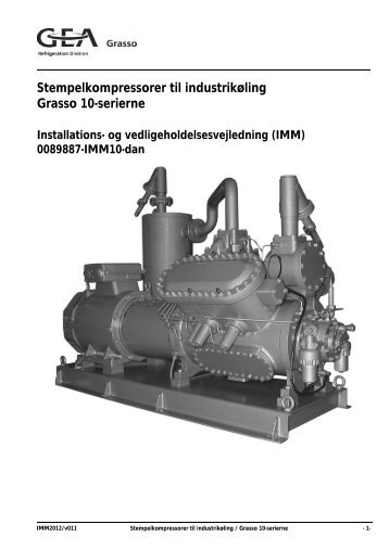 Stempelkompressorer til industrikøling Grasso 10-serierne - GEA ...