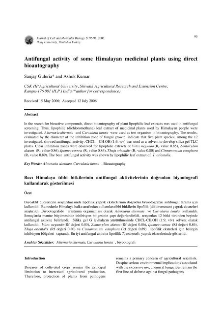 Antifungal activity of some Himalayan medicinal plants using direct ...